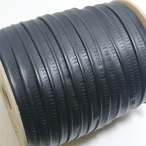 Black 010 Koram Polyurethane Vegan Leather Cord Piping with Slashed Edge  1/2&quot; (5 yds) 3446XUKNC welting