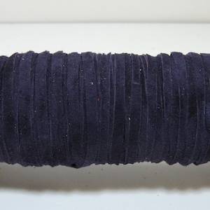 5/32&quot; Flat, Pig Suede Lacing in Purple Grape (10 YDS) 0156NP4 jewelry cord; DIY;dream catchers; leather crafts; tassels; fringe
