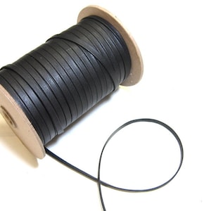Laçage 1/4 po. en cuir de vachette noir Climax (5 m) 0250BD9 Pli en deux