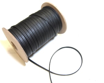 1/4" Cowhide Leather Lacing in Black Climax (5 yds) 0250BD9 Double-folded