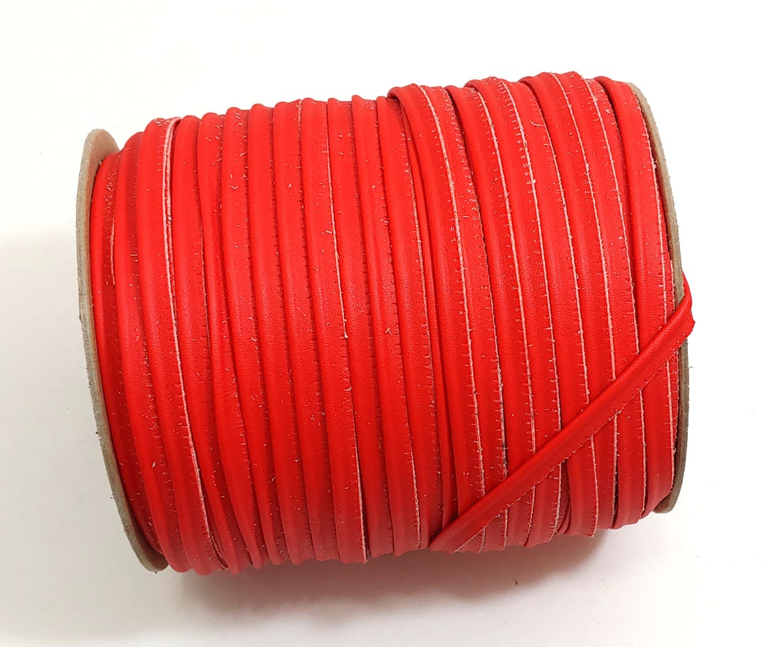 Red Soft Stretch Vinyl Cord Piping 5/16 5 Yds 2095XVSS Thin Piping Narrow Piping Vegan Faux
