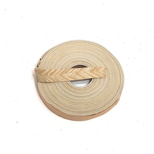 3/4" Flat, Pig Suede Binding in Striped Beige (5 yds) 0750NP7 trim tape; edge binding; leather tape