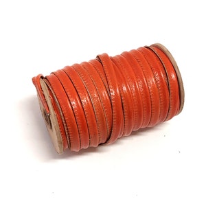 Orange Slashed Leather Cord Piping  5/16" (3 yds) 2095XDB