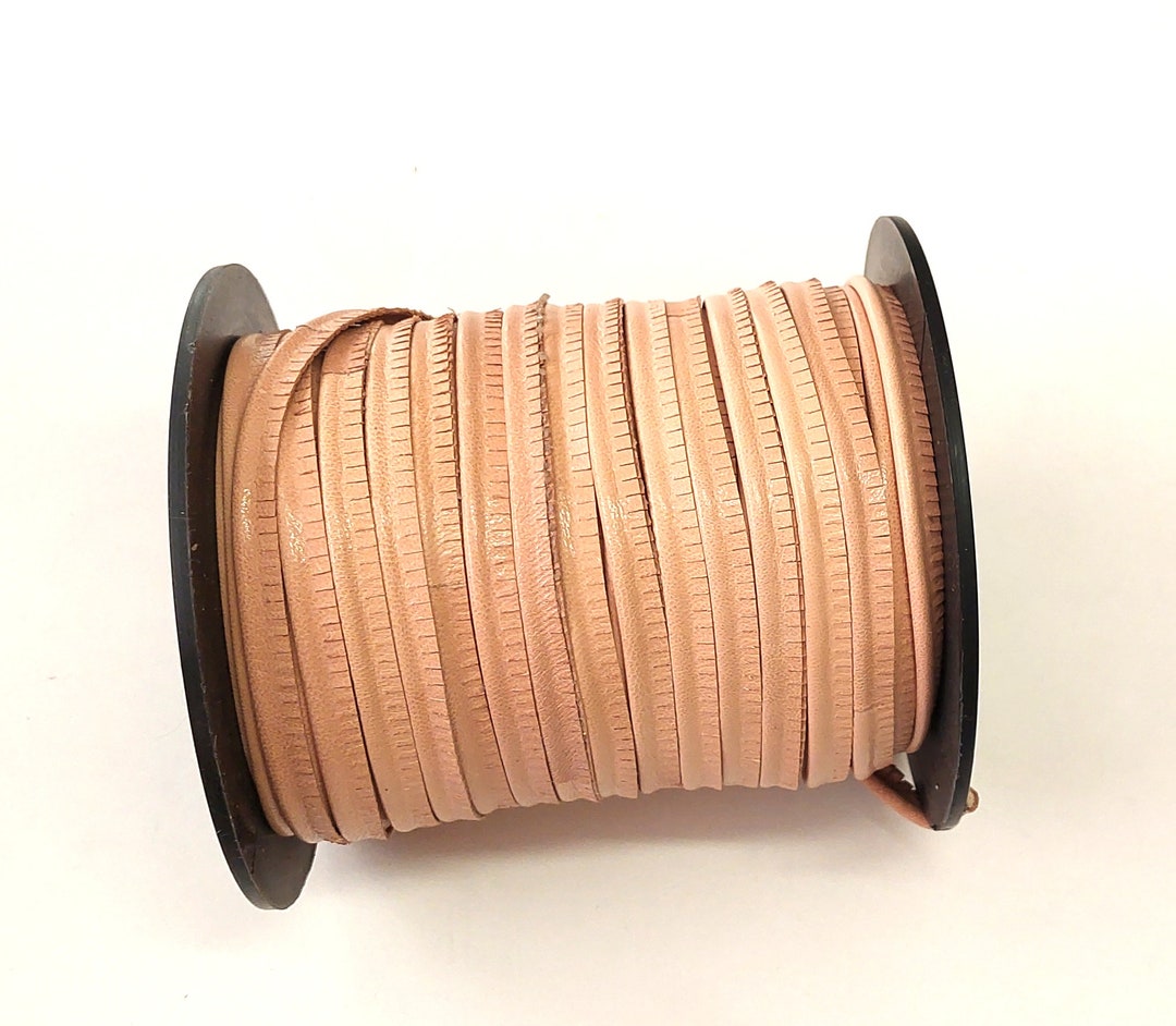 Natural Kid Leather Slashed Leather Cord Piping 5/16