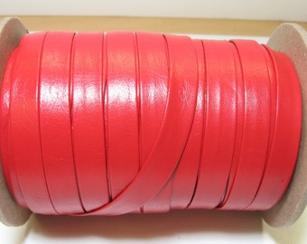 1/2" Genuine Leather Red Re-dyed Cowhide Strap (3 yds) 0500BD7 Double-folded