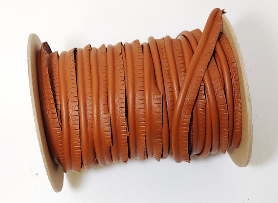 GENUINE LEATHER PIPING Welting Trims 1//2/" No Cord Slashed Edge Black 36 yds