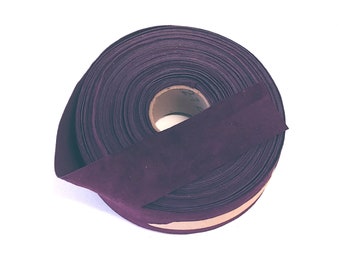 1" Flat, Pig Suede Stripping in Wine (5 YDS) 1000NP5 edge binding; top stitching leather trim tape