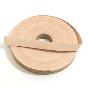3/4" Flat Cowhide Leather Binding in Natural Veg Tan (5 yds) 0750FCD trim tape; edge binding;