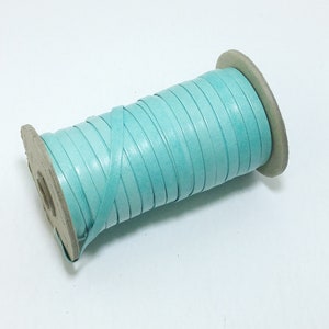 1/4&quot; wide Kid Leather Lacing in Mint (5 yds) 0250BKA Turquoise; aqua; aquamarine Double-folded