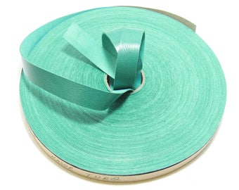 3/4" Flat Genuine Cowhide Leather Strap in Kasur Turquoise Aqua High Shine Blue Green (5 YDS) 0750NCH