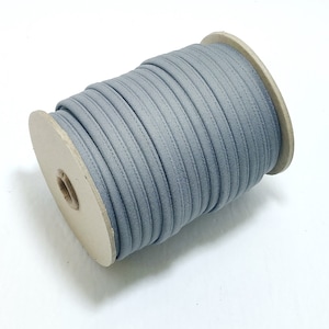 NEW COLOR!!!   1/4&quot; Stitched and Folded Jewelry Cord in Gray/Grey Peau de Soie (5 YDS) 2635XTDEN