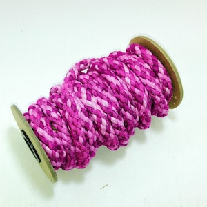 8 Strand Round Braid in Pink Lycra Knit (2 YDS) - straps; handbags; dresses;