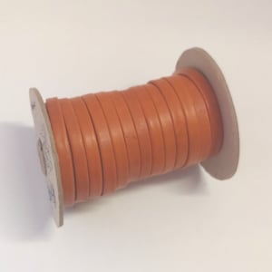3/8&quot; wide Cowhide Leather Strap in Tangerine (3 YDS) 3701XDB Double-folded and Reinforced