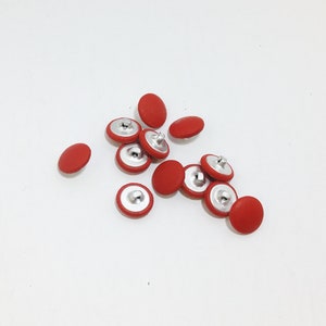 24 Line, Deerskin Deer Leather Covered Buttons in Red; bright red (12 PC.) 5/8&quot; or 16mm
