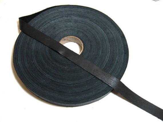 5/8 Flat Cowhide Leather Binding in Black 1500 0625ND9 Trim Tape Edge  Binding Leather Tape 