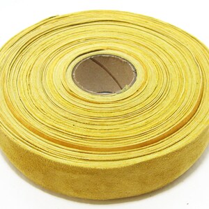 1- 1/4&quot; Flat, Pig Suede Stripping, in Yellow Gold (3 YDS) 1250NP4 trim tape; edge binding; leather tape