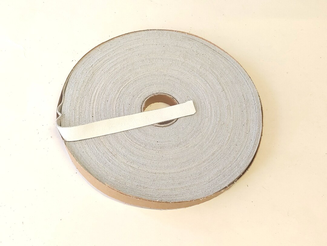 5/8 Flat Cowhide Leather Edge Binding White Moto 5 Etsy