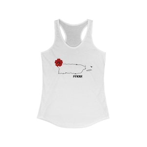 PFKNR Rico Map Floral Racerback Tank Top, Perfektes Sommer Top für Insel Liebhaber, Freizeitkleidung, Strandtag, Reisen, Geschenke