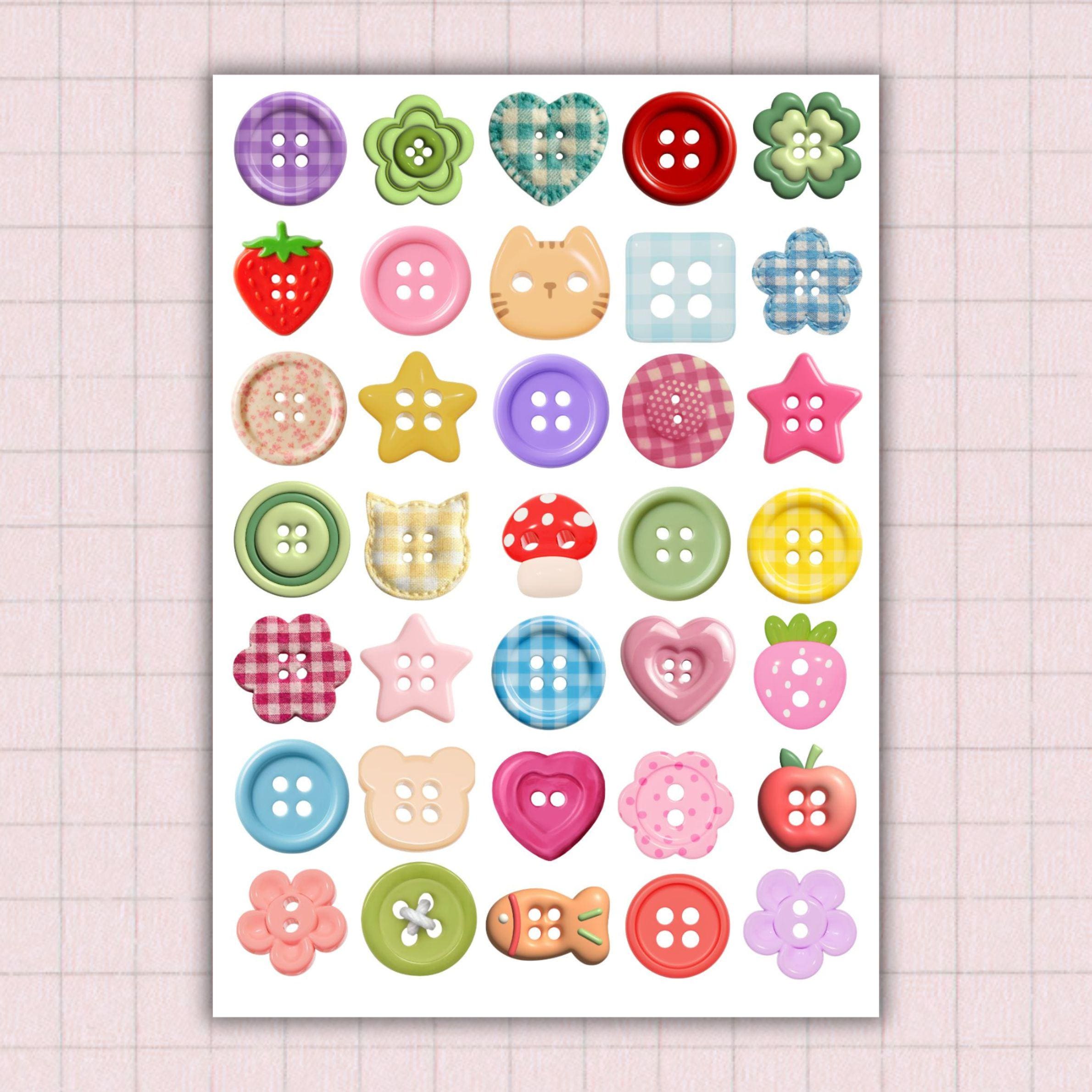 Whimsical Button Printable Sheet PNG, Junk Journal Ephemera, Vintage ...