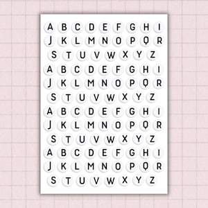 Printable Bead Letter, Junk Journal, Printable Sticker Sheet, Friendship Bracelet Alphabet Stickers, Letter Download
