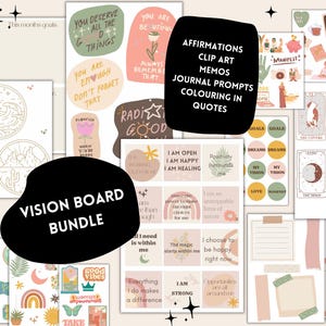 Visionboard Ausdrucke | 2025 Moodboard | Erstelle die Lebensdrucke | Digitale Downloads | Affirmationen | Traumleben