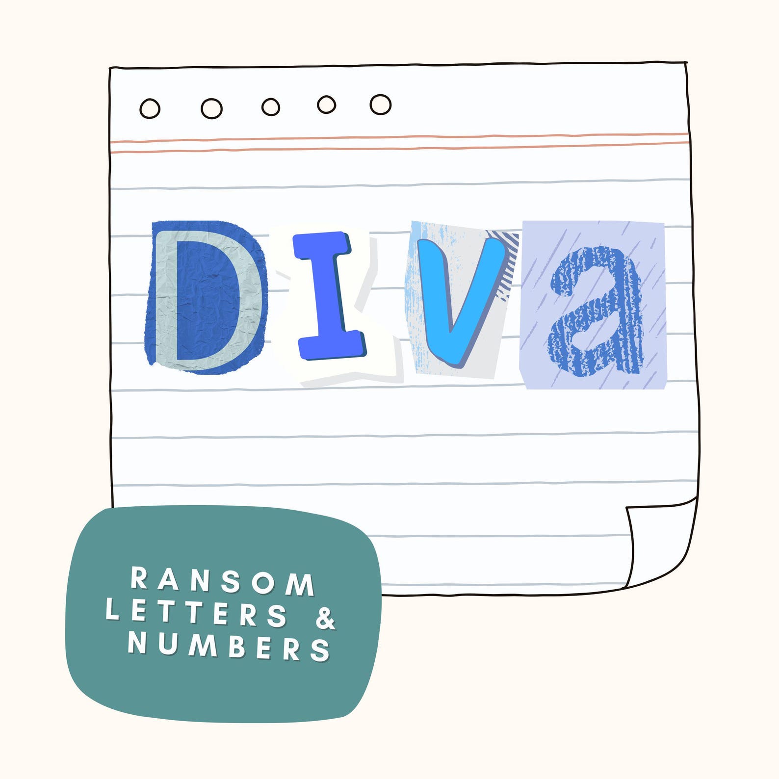 Blue Ransom Notes PNG, Magazine Cutout, Ransom Letters & Numbers ...