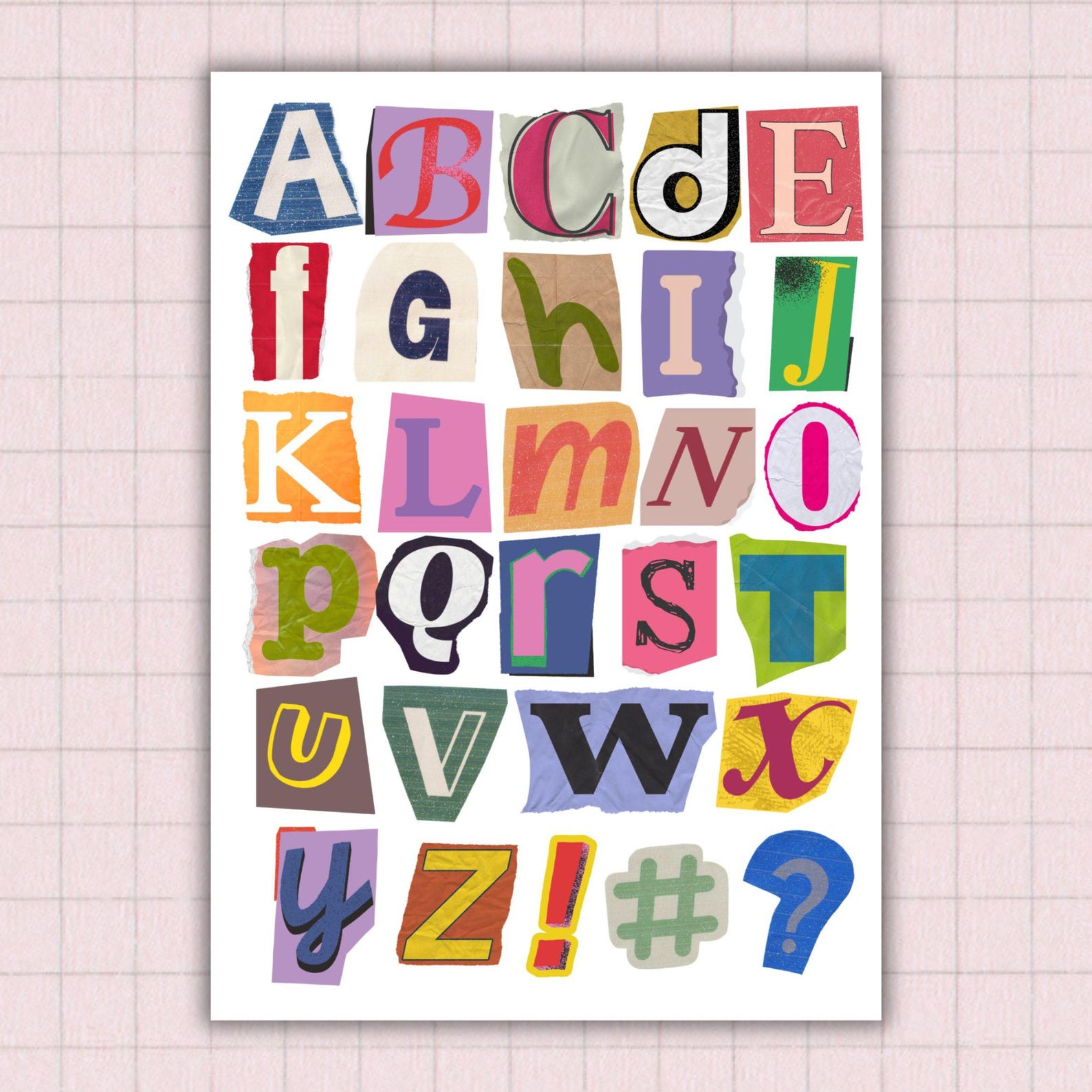 Ransom Note Letters PNG Bundle, Magazine Cutout Alphabet, Collage ...