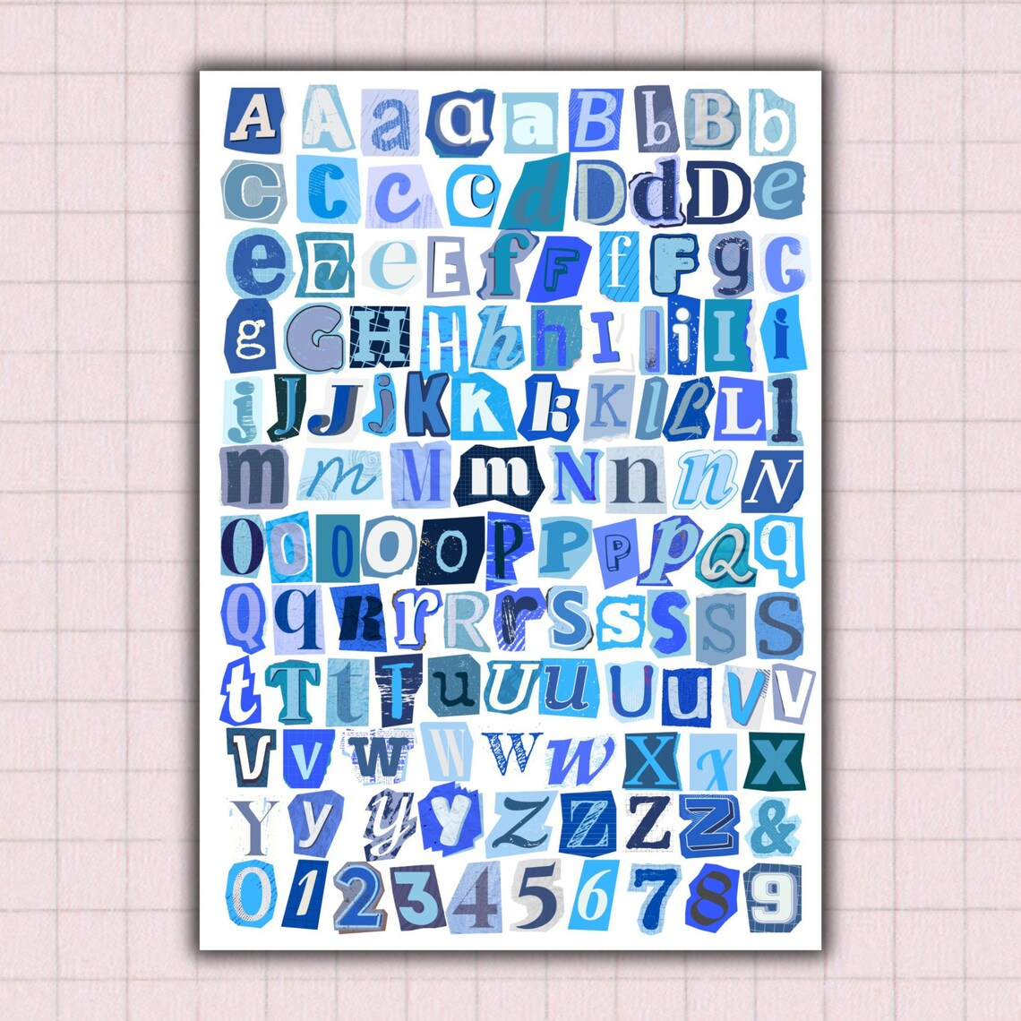 Magazine Ransom Note Poem Blue Ransom Notes PNG, Magazine Cutout, Ransom Letters & Numbers ...