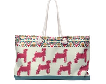 Aztec Show Goat Weekender Bag | 4-H & FFA Travel Tote | Stock Show Accessory | Goat Lover Gift | Large Getaway Bag