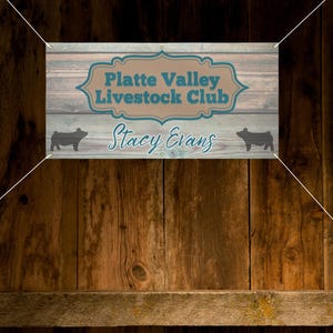 Custom Livestock Banner | 4-H FFA Stall Sign | County Fair Swine Cattle Goat Lamb Display | Personalized Vinyl Sign