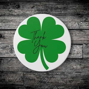 4-H FFA Thank You Livestock Buyer Gift- Ceramic Coaster with Green Clover, Cattle, Swine, Lamb, Goat, Poultry, Rabbit, Buyer Appreciation
