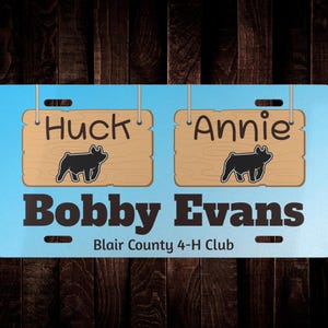 Aluminum Stall Sign, Stock Show Stall Sign, County Fair, 4-H and FFA Gift, Barn Sign , Customize, Cattle, Goat, Lamb, Swine, Rabbit, Poultry