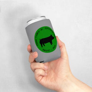 Livestock Sale Buyer Gift Can Cooler Sleeve, Personalized 4-H FFA Gift, Customize Gift, Unique Stock Show Merch, Insulated Can Coozie, Farm