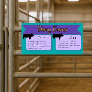 Customized Stock Show Stall Sign, Personalized 4-H and FFA Stall Sign, County Fair Barn Sign, 4-H and FFA Sign and Gift, Stock Show Stall