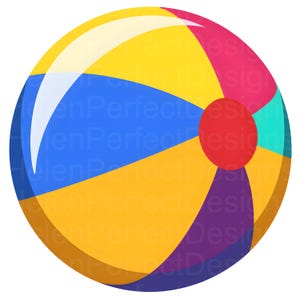 Beach Ball SVG Clipart, Beach Toy SVG File for Cricut and Crafts