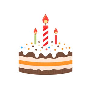 Geburtstagstorte SVG-Design, süße Kuchen Clipart, Feier SVG-Datei für Cricut und Kunsthandwerk