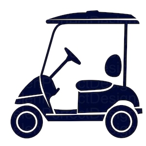 ゴルフカートSVGクリップアート、ゴルフ車両SVG、Cricutとクラフト用のスポーツSVGファイル
