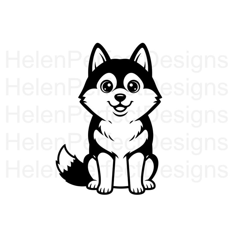 Outline Husky SVG and PNG Line Art Vector Black and White for Cricut - Etsy