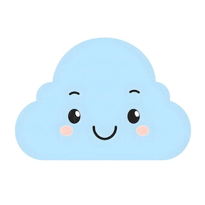 Cartoon Cloud SVG Clipart, Cute Cloud SVG, Weather SVG File for Cricut and Crafts