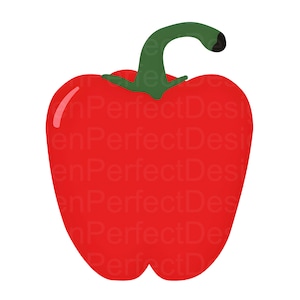 Bell Pepper SVG Design, Vegetable Clipart, Pepper SVG File for Cricut and Crafts
