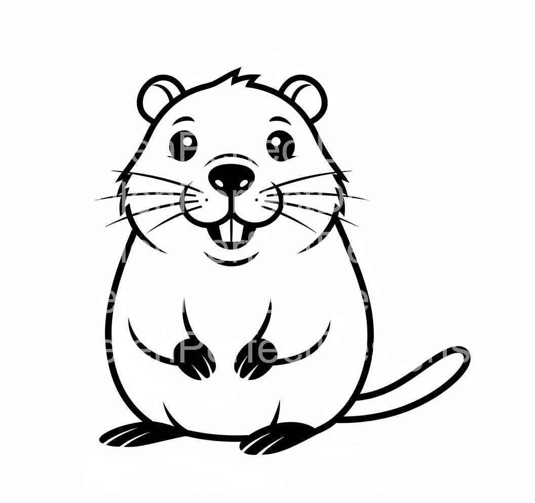 Outline Beaver SVG and PNG Line Art Vector Black and White for Cricut ...