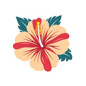 Hibiscus SVG Clipart, Beach Floral SVG File for Cricut and Crafts