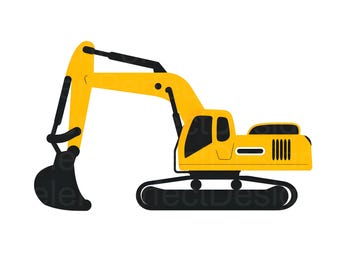 Imágenes prediseñadas SVG de excavadora, archivo SVG de excavadora para Cricut y manualidades