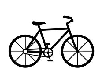 Contorno de bicicleta SVG PNG arte lineal vector en blanco y negro para Cricut