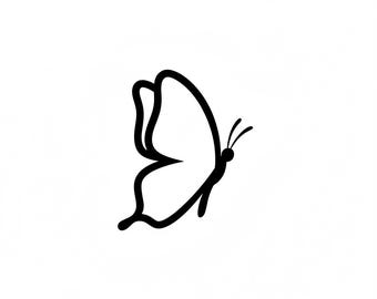 Papillon SVG contour PNG dessin au trait vecteur noir et blanc pour cricut