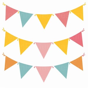 Pennant Banner SVG Clipart, Party Banner SVG, Pennant Flag SVG File for Cricut and Crafts