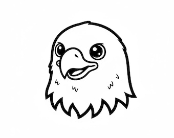 Eagle head SVG outline PNG line art vector black and white for cricut