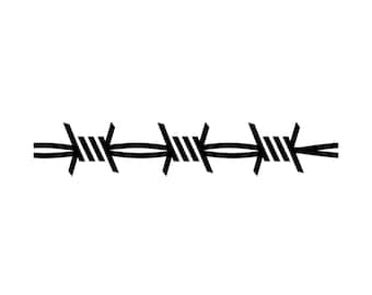 Contorno de alambre de púas SVG PNG arte lineal vector en blanco y negro para Cricut