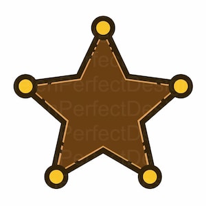 Sheriff Badge SVG Clipart, Western Badge SVG, Sheriff SVG File for Cricut and Crafts