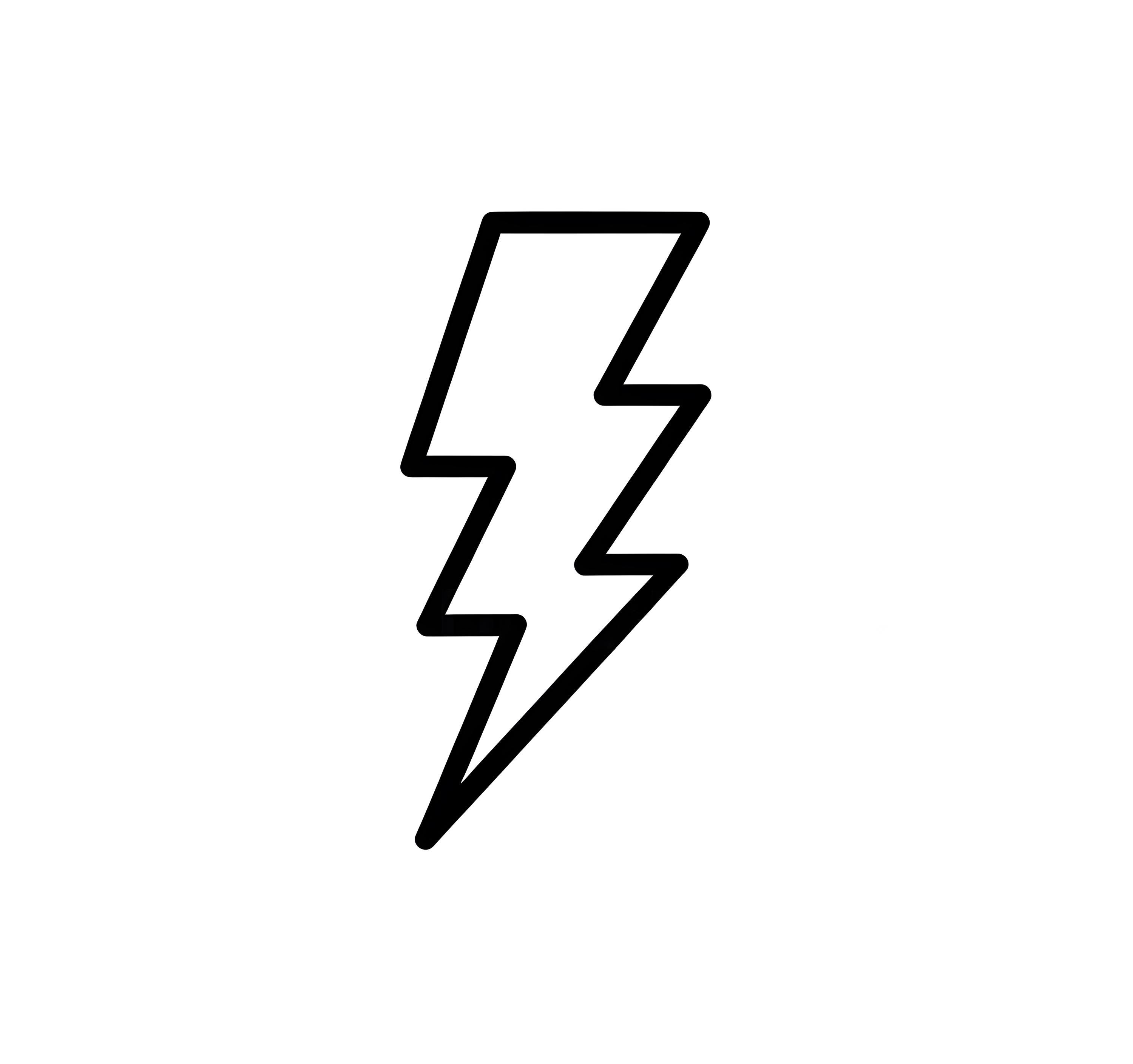 Lightning Bolt Outline SVG PNG Line Art Vector Black and White for ...
